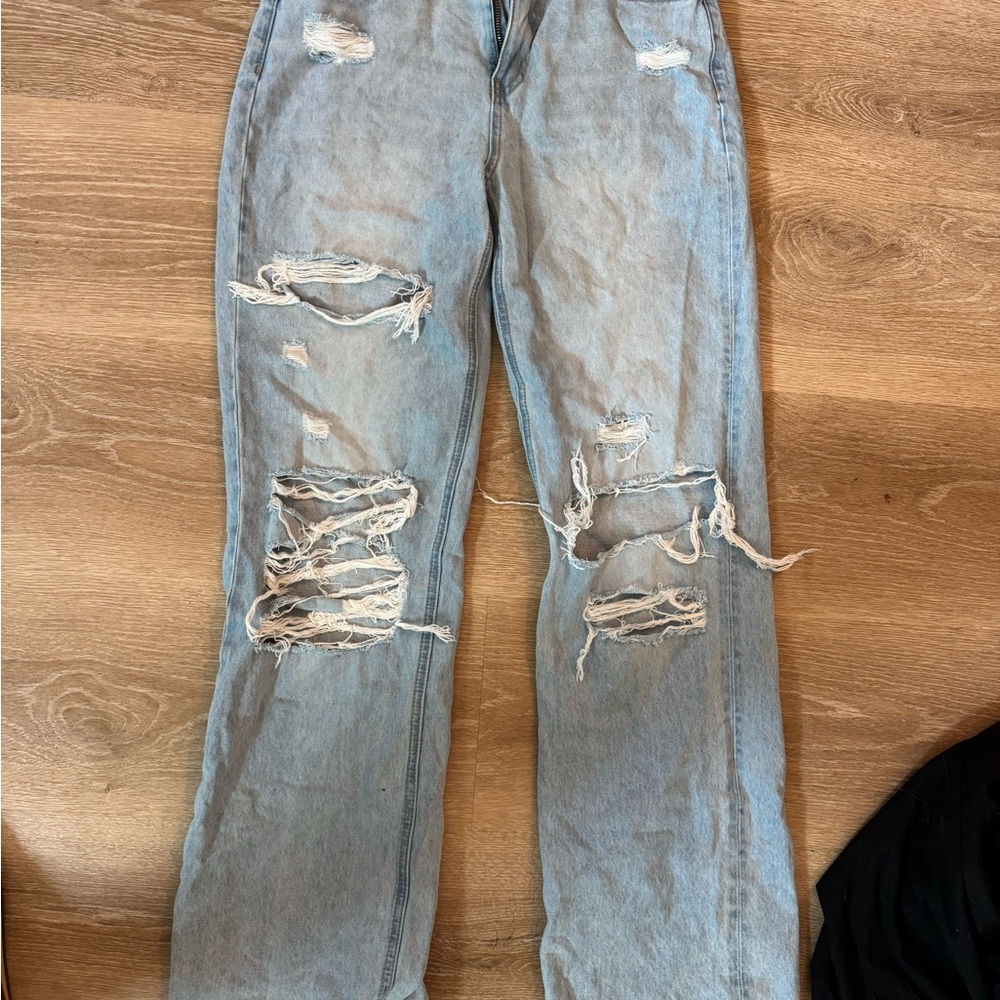 Flying Monkey High Rise Distressed Blue Jeans